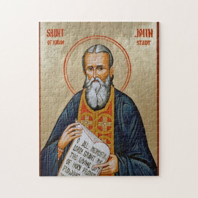 St. John Kronstadt Orthodox Christian Icon Jigsaw Puzzle (Vertical)