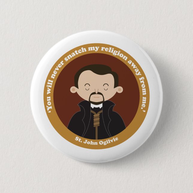St. John Ogilvie 2 Inch Round Button (Front)
