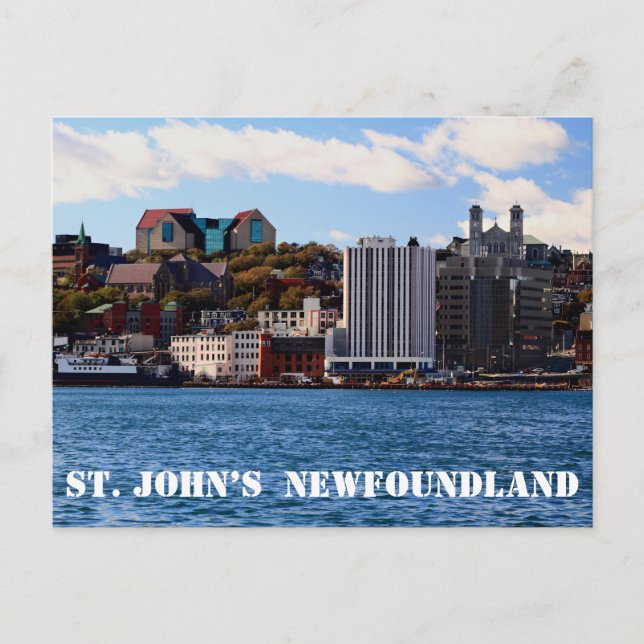 St. John’s Newfoundland skyline Postcard (Front)