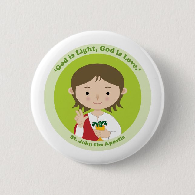 St. John the Apostle 2 Inch Round Button (Front)