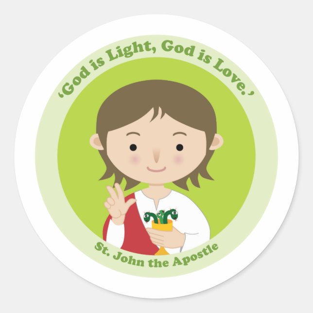 St. John the Apostle Classic Round Sticker (Front)
