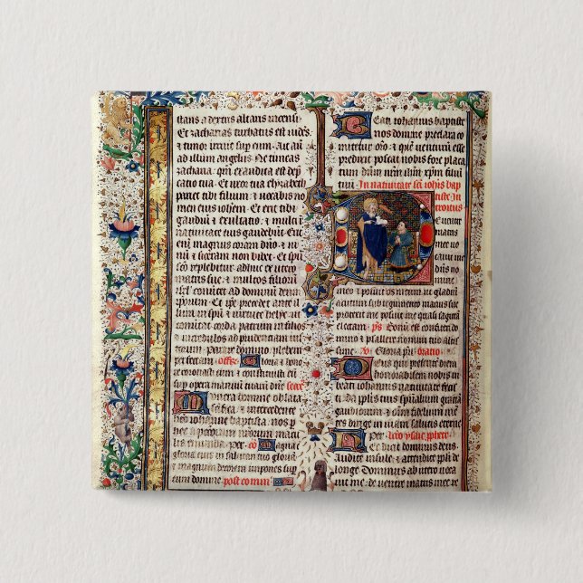 St. John the Baptist 2 Inch Square Button (Front)