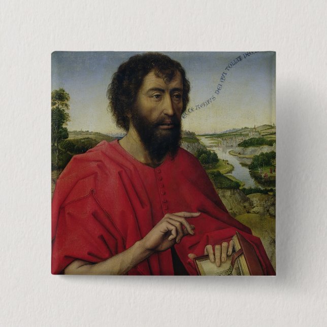 St. John the Baptist 2 Inch Square Button (Front)