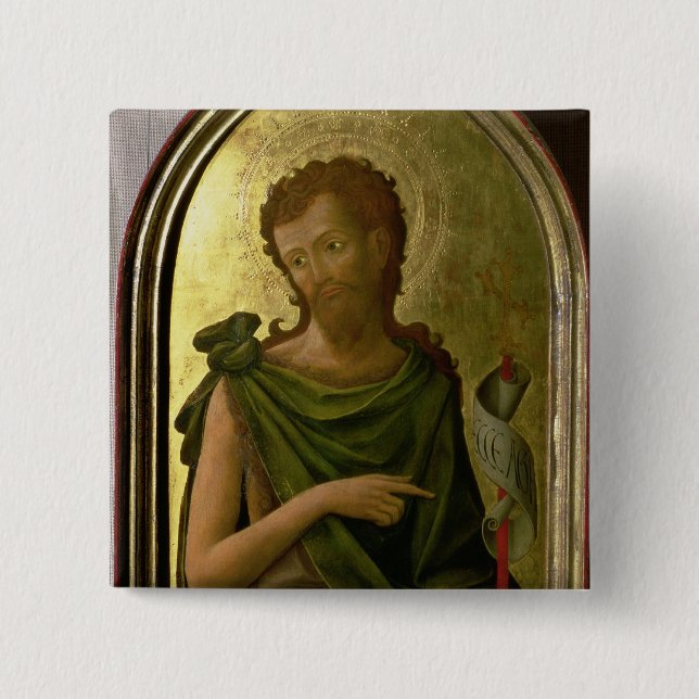 St. John the Baptist 2 Inch Square Button (Front)