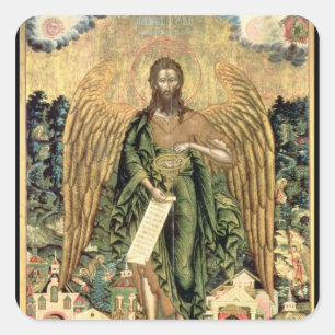 St. John the Baptist, Angel of the Wilderness Square Sticker