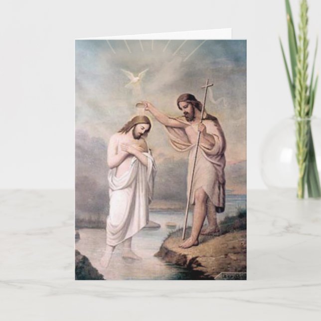 St John the Baptist Baptizing Jesus Jordan River Card (Front)