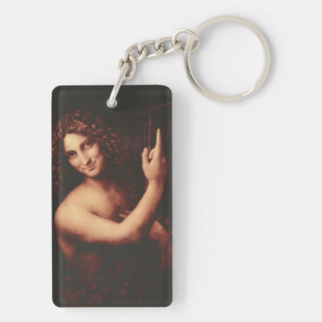 St John the Baptist by Leonardo da Vinci Keychain (Back)