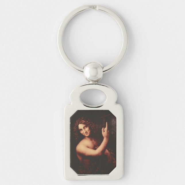 St John the Baptist by Leonardo daVinci Keychain (Front)