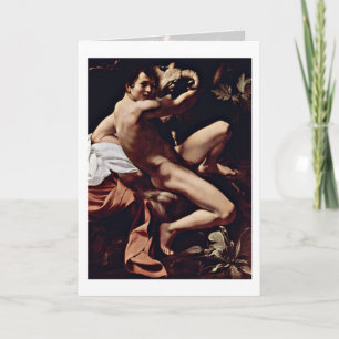 St. John The Baptist By Michelangelo Da Caravaggio Card