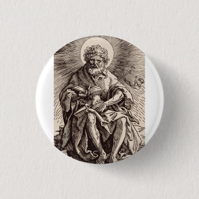 St. John the Baptist Holding the Lamb  1 Inch Round Button (Front)