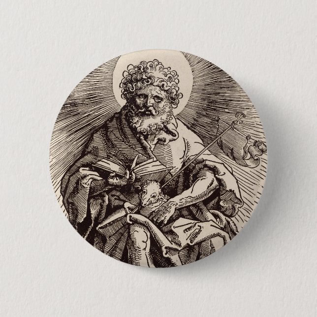 St. John the Baptist Holding the Lamb  2 Inch Round Button (Front)