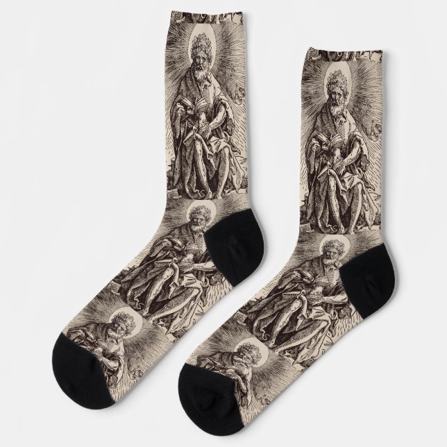 St. John the Baptist Holding the Lamb  Socks (Left)