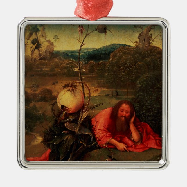 St. John the Baptist in Meditation Metal Ornament (Front)