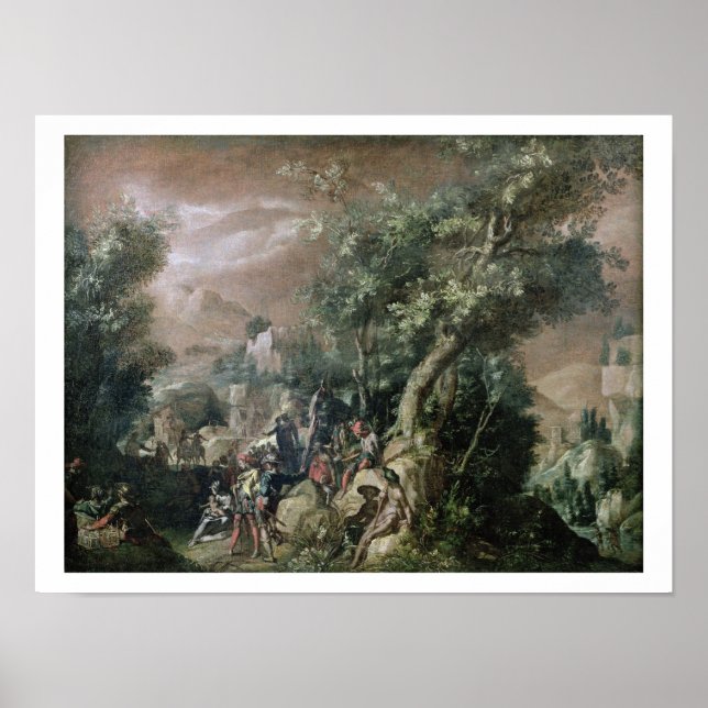 St. John the Baptist Preaching (oil on canvas) Poster (Front)