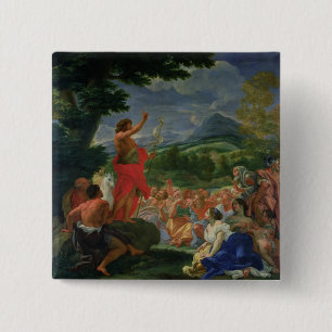 St. John the Baptist Preaching, painted before 169 2 Inch Square Button