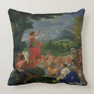 St. John the Baptist Preaching, painted before 169 Throw Pillow