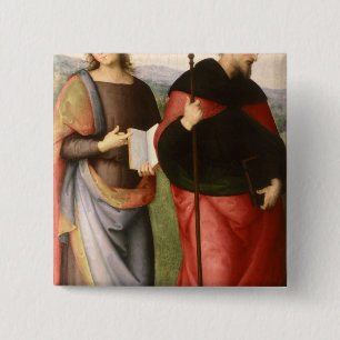 St. John the Evangelist and St. Augustine of 2 Inch Square Button