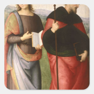 St. John the Evangelist and St. Augustine of Square Sticker