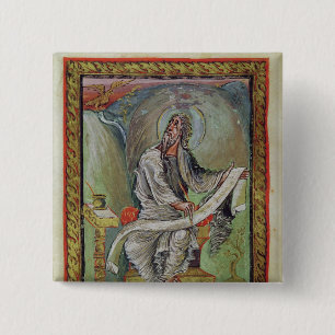 St. John the Evangelist, from the Ebbo Gospels 2 Inch Square Button