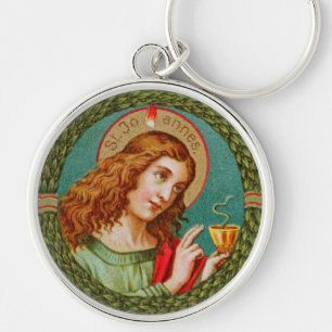 St. John the Evangelist (JMAS 06) Round Metal Keychain