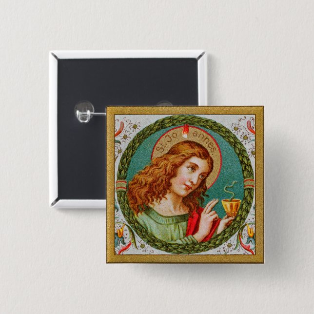 St. John the Evangelist (JMAS 06) Square 2 Inch Square Button (Front & Back)