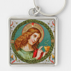 St. John the Evangelist (JMAS 06) Square Metal Keychain