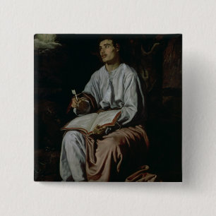 St. John the Evangelist on the Island of 2 Inch Square Button