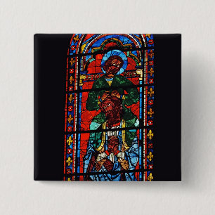 St. John the Evangelist riding the shoulders of Ez 2 Inch Square Button