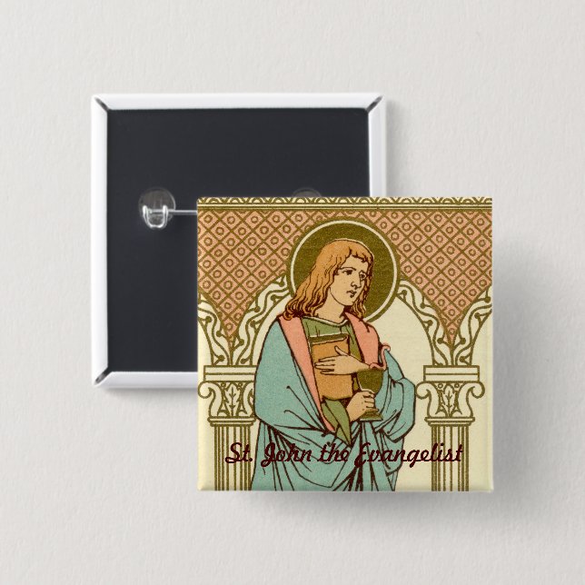 St. John the Evangelist (RLS 07) 2 Inch Square Button (Front & Back)