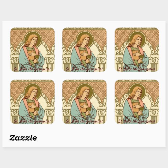 St. John the Evangelist (RLS 07) Square Sticker (Sheet)