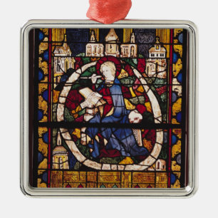 St. John the Evangelist writing the Apocalypse Metal Ornament