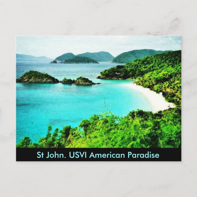 St John usvi Trunk Bay American Paradise postcard (Front)