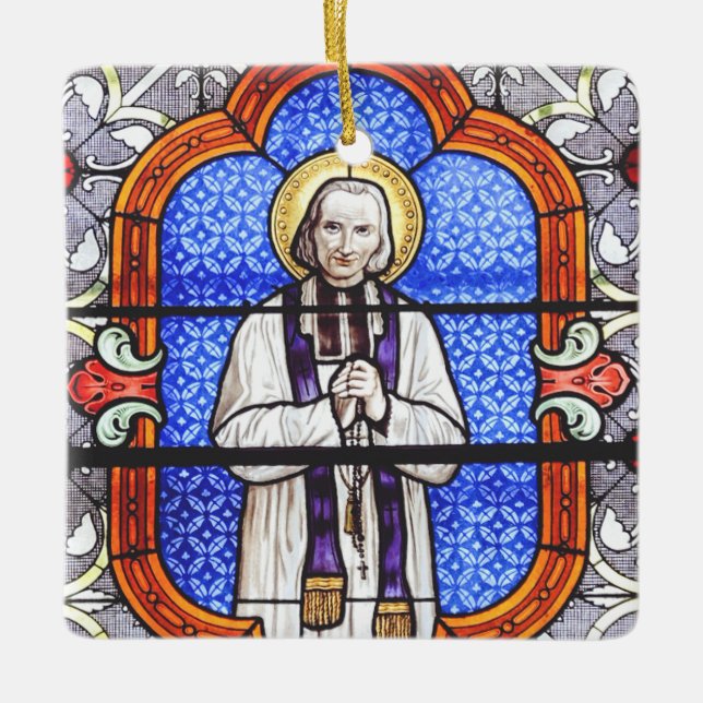 St. John Vianney Patron Saint of Parish Priests Ceramic Ornament (Front)