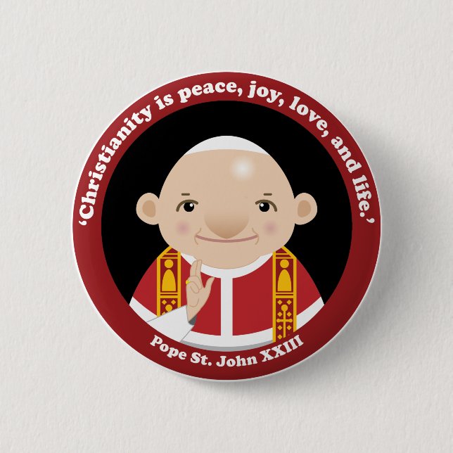 St. John XXIII 2 Inch Round Button (Front)