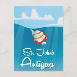 St. John's, Antigua and Barbuda Travel Poster Postcard