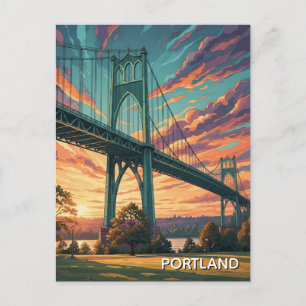 St Johns Bridge in Portland Oregon Postcard