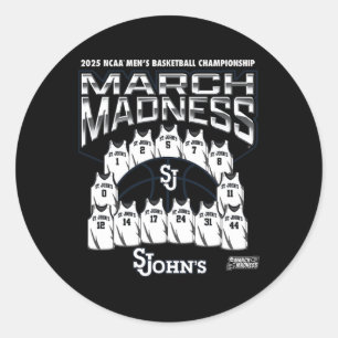St. John's March Madness 2025 Men's Sketll Nil  Classic Round Sticker