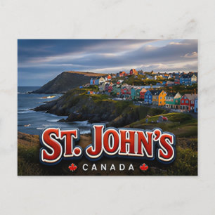 St Johns Newfoundland Canada Atlantic Coast Travel Postcard