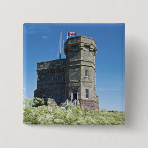 St. John's, Newfoundland, Canada, Cabot Tower, 2 Inch Square Button
