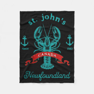 St Johns Newfoundland Canada Lobster Vacation Souv Fleece Blanket