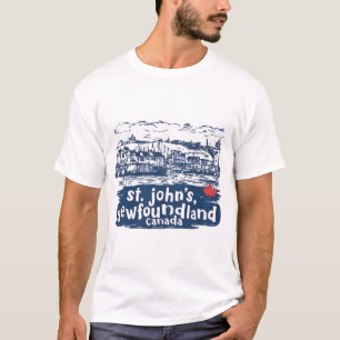 St John's Newfoundland Canada Minimalist Skyline T-Shirt