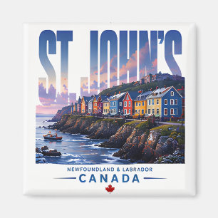 St Johns Newfoundland Colourful Coastal City Trave Magnet