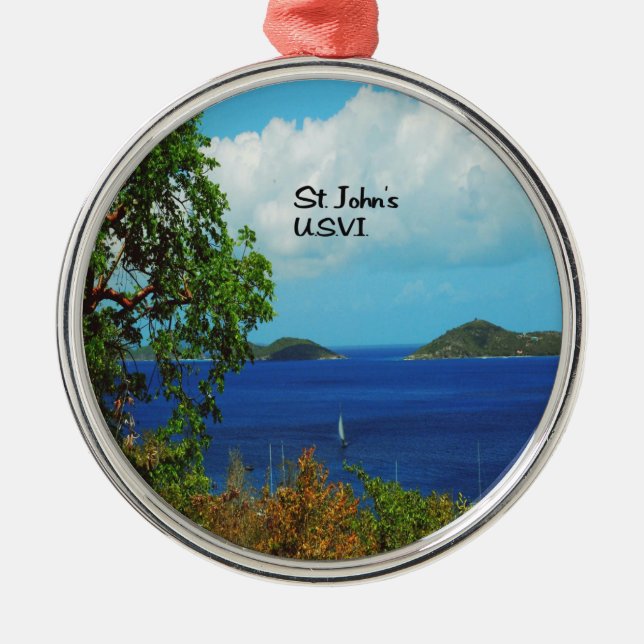 St. John's U.S.V.I. Metal Ornament (Front)
