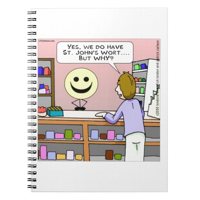 St Johns Wort Rick London Funny Notebook (Front)