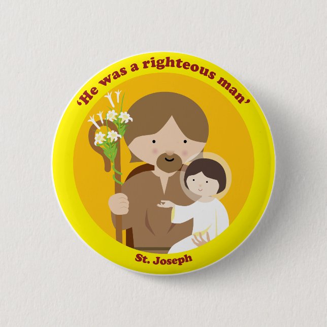 St. Joseph 2 Inch Round Button (Front)