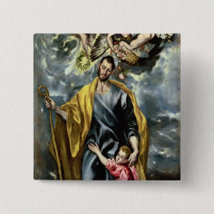 St. Joseph and the Christ Child, 1597-99 2 Inch Square Button