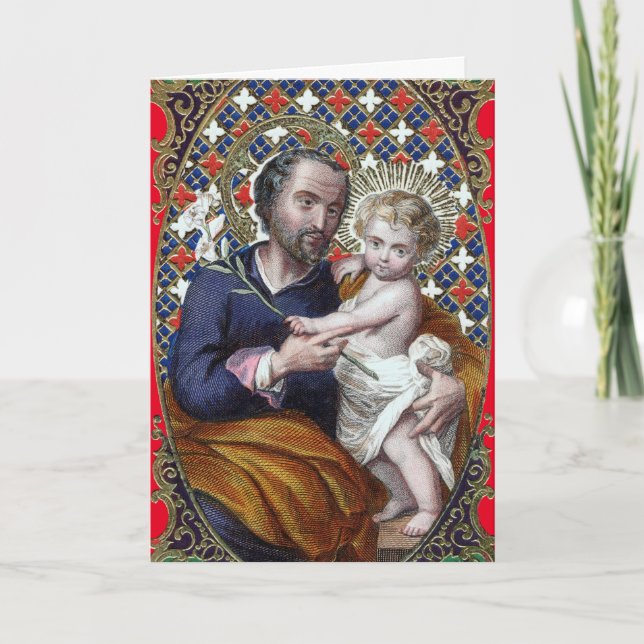 St. Joseph and the Christ Child (DPT 002) Holiday Card (Front)