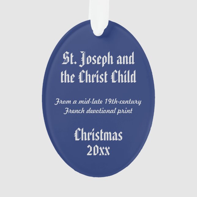 St. Joseph and the Christ Child (DPT 002) Ornament (Back)