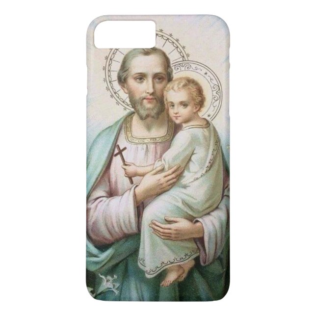 St. Joseph Baby Jesus Cross Lily Case-Mate iPhone Case (Back)