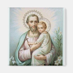 St. Joseph Baby Jesus  Lily Magnet